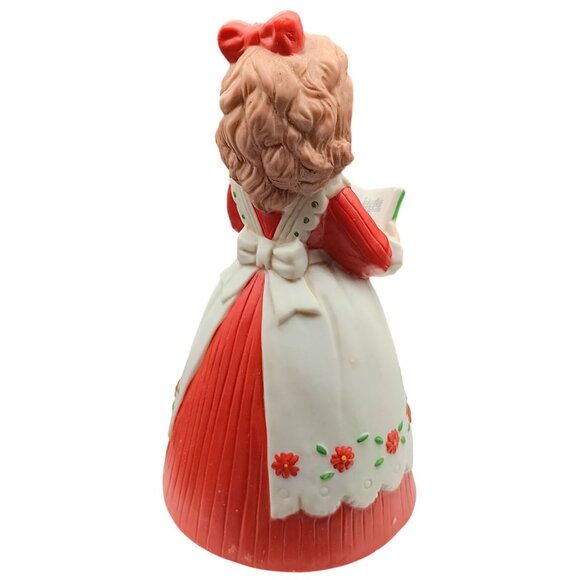 Vintage 1992 Marjorie Sarnat Christmas Caroler Girl Bell Figurine - Picture 3 of 4